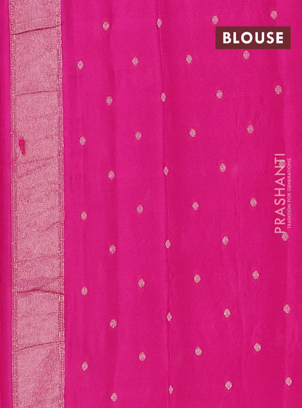 Semi mysore silk saree pink with allover zari woven buttas and zari woven border