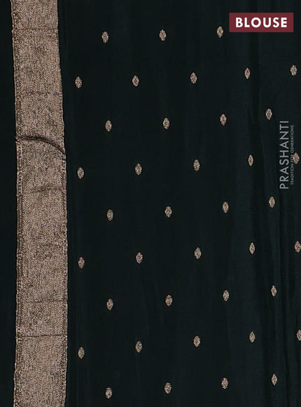 Semi mysore silk saree bottle green with allover zari woven buttas and zari woven border