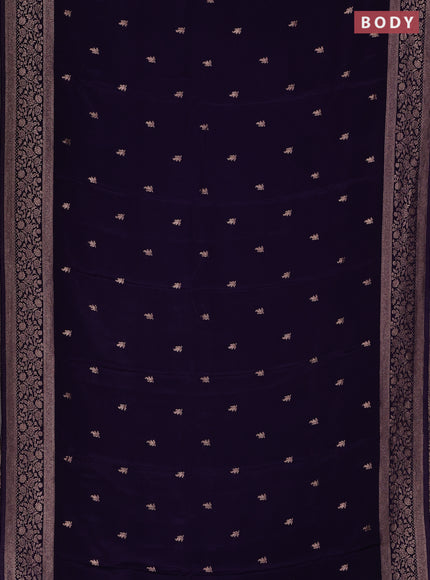 Semi mysore silk saree violet with allover zari woven buttas and zari woven border