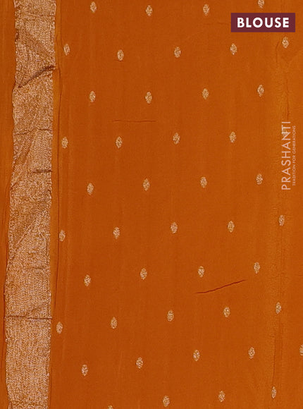Semi mysore silk saree mustard yellow with allover zari woven buttas and zari woven border