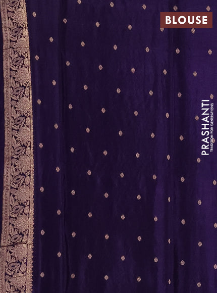 Semi mysore silk saree deep violet with allover zari woven buttas and zari woven border