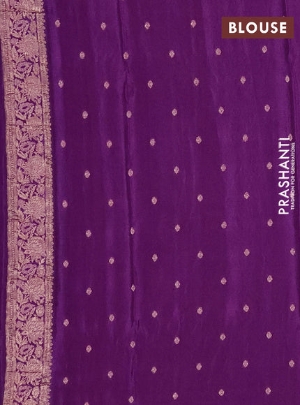 Semi mysore silk saree purple with allover zari woven buttas and zari woven border