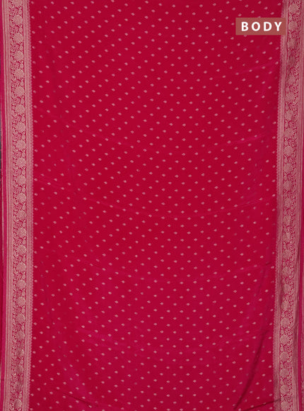 Semi mysore silk saree pink with allover zari woven buttas and zari woven border