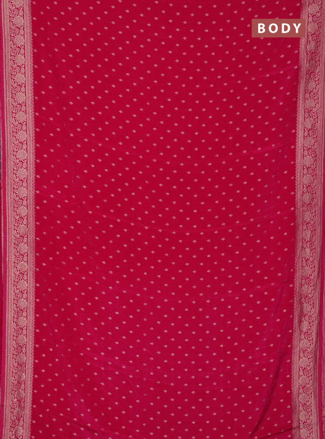 Semi mysore silk saree pink with allover zari woven buttas and zari woven border