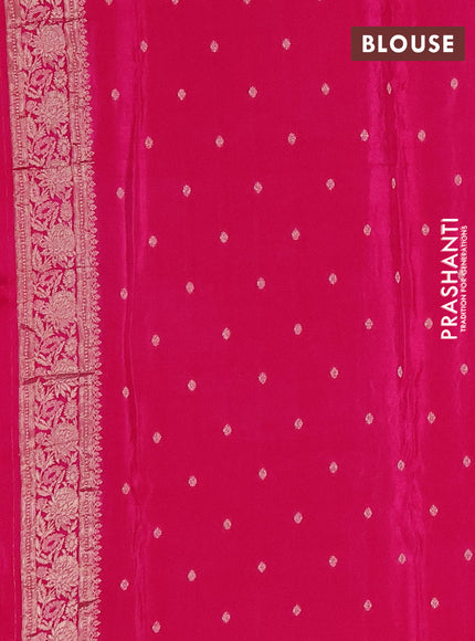 Semi mysore silk saree pink with allover zari woven buttas and zari woven border