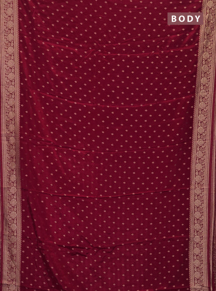Semi mysore silk saree red with allover zari woven buttas and zari woven border