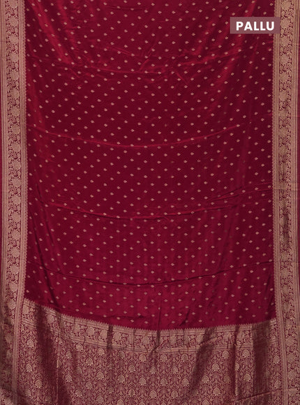 Semi mysore silk saree red with allover zari woven buttas and zari woven border