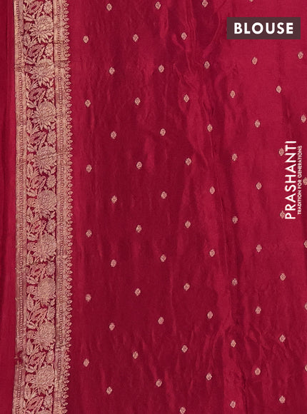 Semi mysore silk saree red with allover zari woven buttas and zari woven border