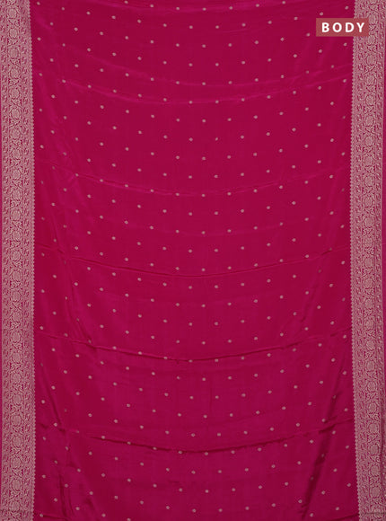 Semi mysore silk saree pink with allover zari woven buttas and zari woven border