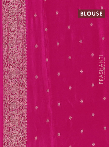 Semi mysore silk saree pink with allover zari woven buttas and zari woven border