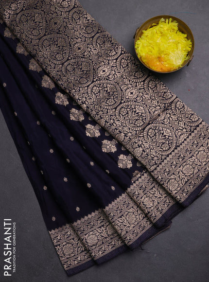 Semi mysore silk saree jamun shade with allover zari woven buttas and zari woven border
