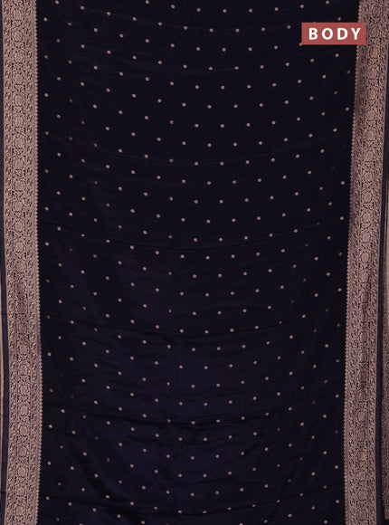 Semi mysore silk saree jamun shade with allover zari woven buttas and zari woven border