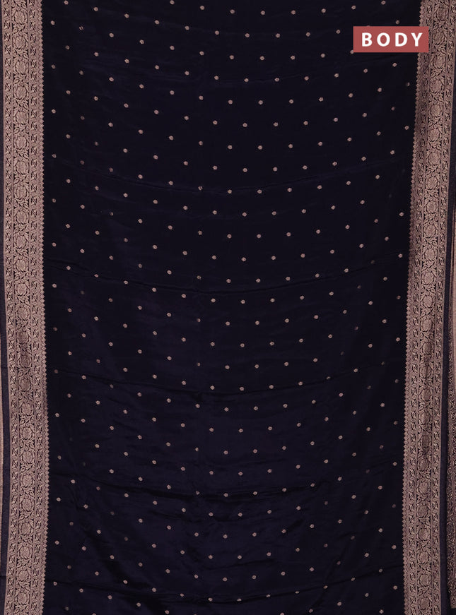 Semi mysore silk saree jamun shade with allover zari woven buttas and zari woven border