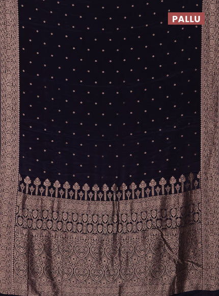 Semi mysore silk saree jamun shade with allover zari woven buttas and zari woven border