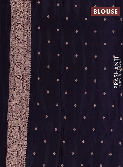 Semi mysore silk saree jamun shade with allover zari woven buttas and zari woven border