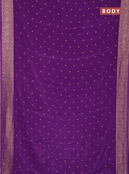 Semi mysore silk saree purple with allover zari woven buttas and zari woven border