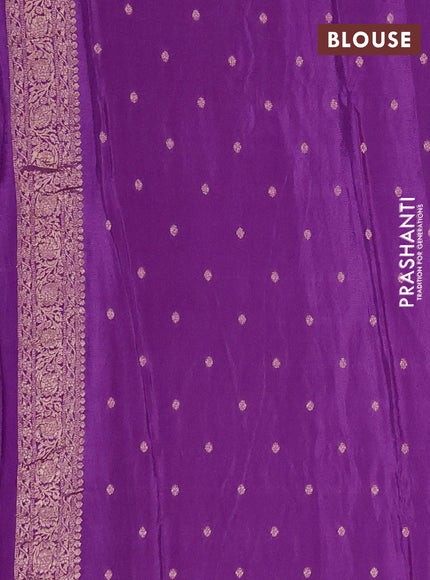 Semi mysore silk saree purple with allover zari woven buttas and zari woven border