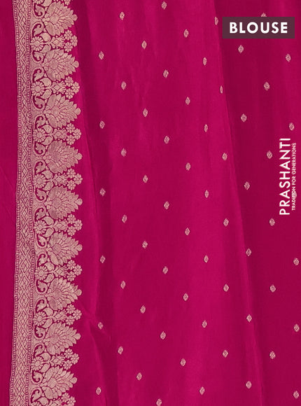 Semi mysore silk saree dark pink with allover zari woven buttas and zari woven border