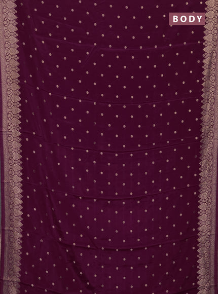 Semi mysore silk saree wine shade with allover zari woven buttas and zari woven border