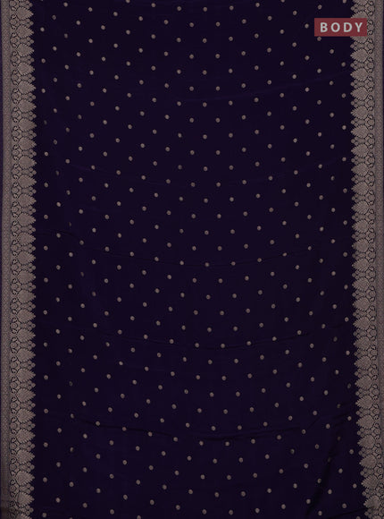 Semi mysore silk saree deep violet with allover zari woven buttas and zari woven border