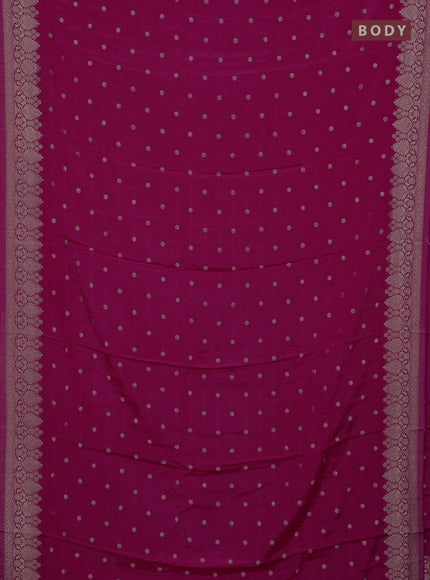 Semi mysore silk saree pink with allover zari woven buttas and zari woven border