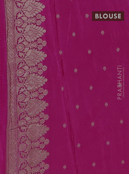 Semi mysore silk saree pink with allover zari woven buttas and zari woven border