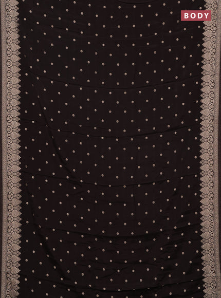 Semi mysore silk saree coffee brown with allover zari woven buttas and zari woven border