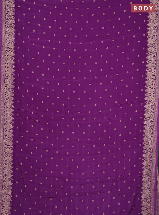 Semi mysore silk saree mild purple with allover zari woven buttas and zari woven border