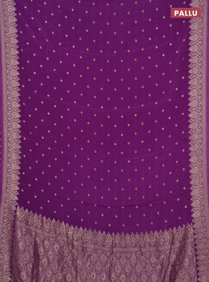 Semi mysore silk saree mild purple with allover zari woven buttas and zari woven border
