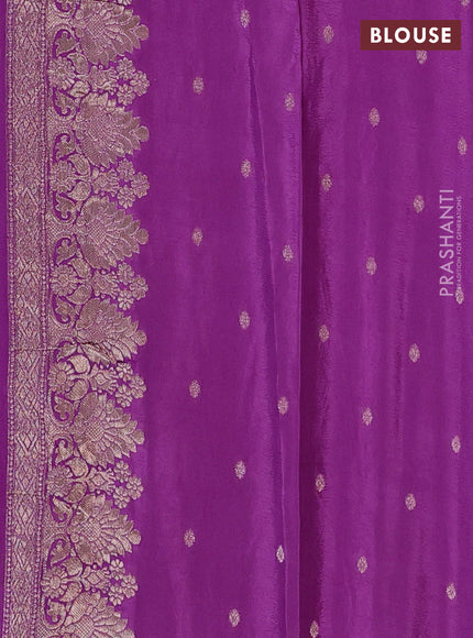 Semi mysore silk saree mild purple with allover zari woven buttas and zari woven border
