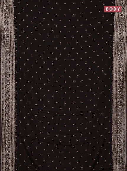 Semi mysore silk saree coffee brown with allover zari woven buttas and zari woven border