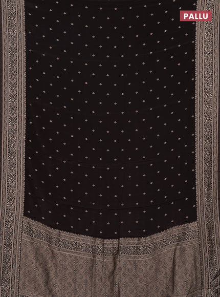 Semi mysore silk saree coffee brown with allover zari woven buttas and zari woven border