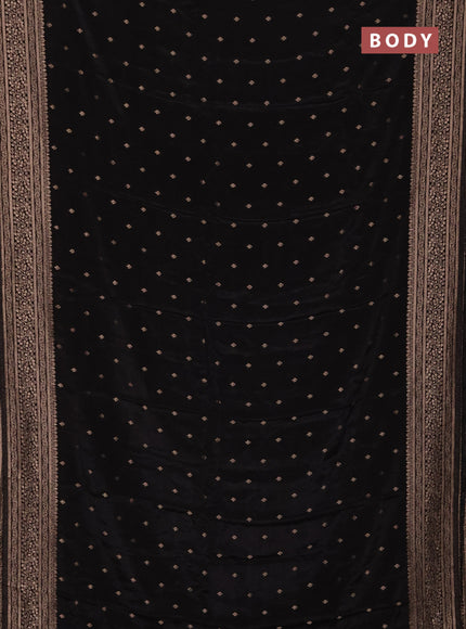 Semi mysore silk saree black with allover zari woven buttas and zari woven border