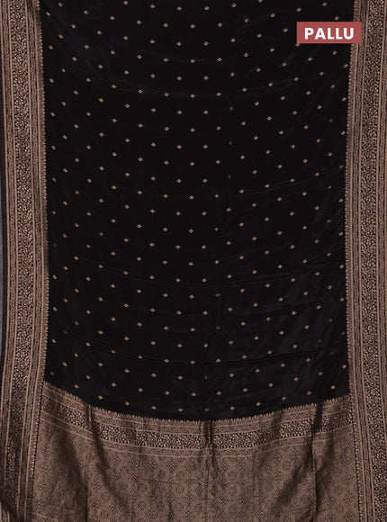 Semi mysore silk saree black with allover zari woven buttas and zari woven border