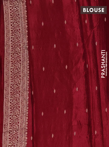 Semi mysore silk saree red with allover zari woven buttas and zari woven border