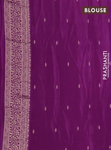Semi mysore silk saree purple with allover zari woven buttas and zari woven border