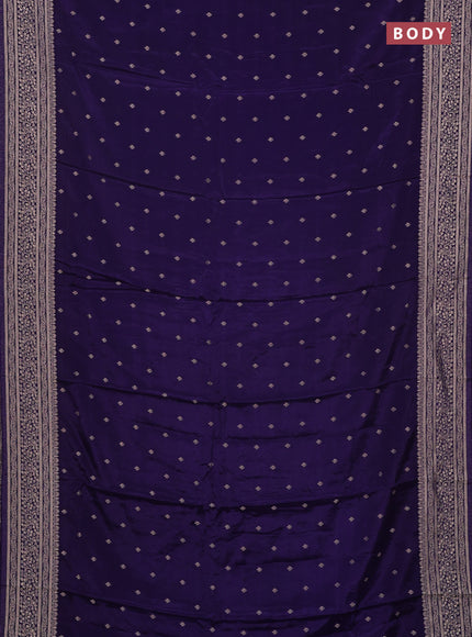 Semi mysore silk saree violet with allover zari woven buttas and zari woven border