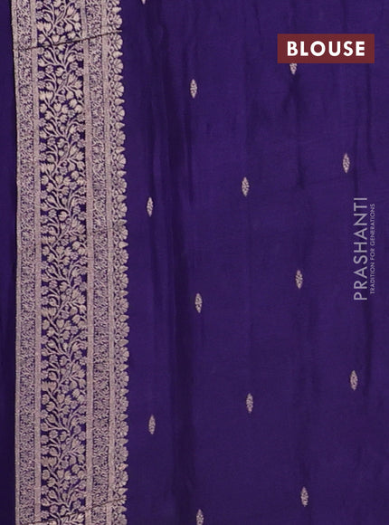 Semi mysore silk saree violet with allover zari woven buttas and zari woven border
