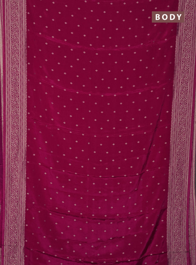 Semi mysore silk saree pink with allover zari woven buttas and zari woven border