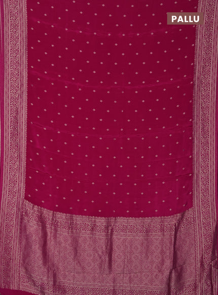 Semi mysore silk saree pink with allover zari woven buttas and zari woven border