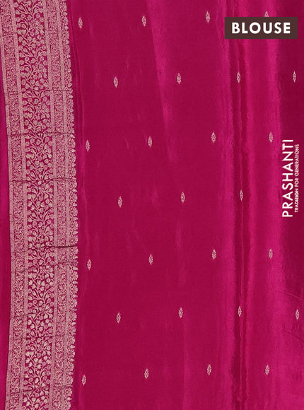 Semi mysore silk saree pink with allover zari woven buttas and zari woven border
