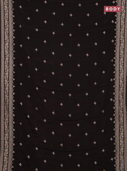 Semi mysore silk saree coffee brown with allover zari woven buttas and zari woven border
