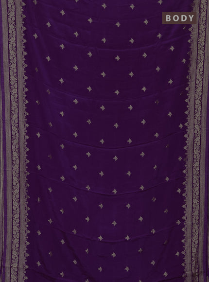 Semi mysore silk saree purple with allover zari woven buttas and zari woven border