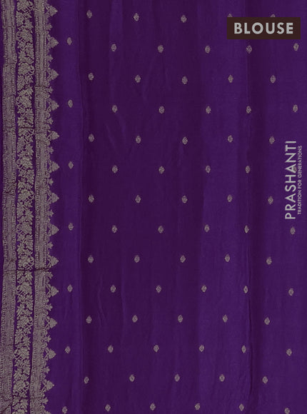 Semi mysore silk saree purple with allover zari woven buttas and zari woven border