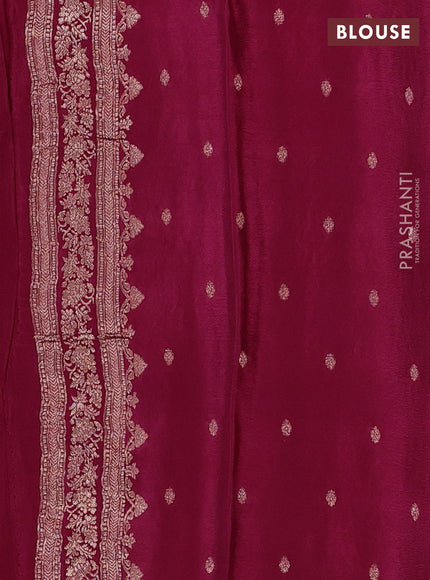 Semi mysore silk saree wine shade with allover zari woven buttas and zari woven border