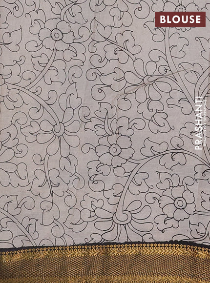 Kalamkari semi silk saree black with allover pichwai prints and mangalgiri border