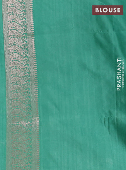 Semi soft silk saree green shade with zari woven buttas and zari woven border