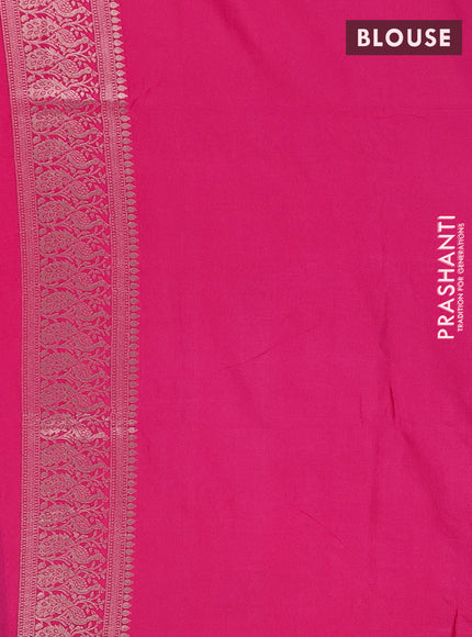 Semi soft silk saree dark pink with zari woven buttas and zari woven border