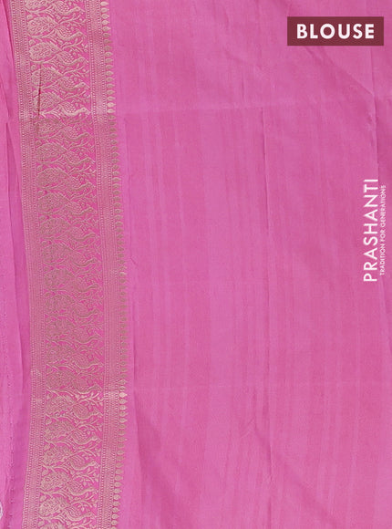 Semi soft silk saree pink shade with zari woven buttas and zari woven border