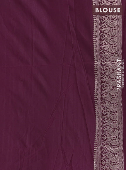 Semi soft silk saree deep wine shade with zari woven buttas and zari woven border